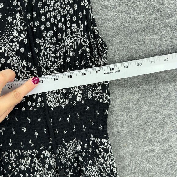 Bila Dress Women L Large Black Floral Maxi Long Sleeveless V-Neck Rayon Casual - Picture 4 of 6